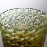 Yamada Glass - Crystal Glass Rock Glass - 漣 - Sazanami - Amber Green