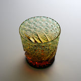 Yamada Glass - Crystal Glass Rock Glass - 漣 - Sazanami - Amber Green
