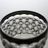 Yamada Glass - Crystal Glass Sake Cup - 縁繋ぎ - Asanoha - Black