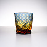 Yamada Glass - Crystal Glass Rock Glass - 漣 - Sazanami - Amber Blue