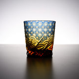 Yamada Glass - Crystal Glass Rock Glass - 漣 - Sazanami - Amber Blue