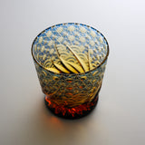 Yamada Glass - Crystal Glass Rock Glass - 漣 - Sazanami - Amber Blue