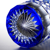 Yamada Glass - Crystal Glass Rock Glass -  縁繋ぎ - Asanoha - Blue