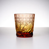 Yamada Glass - Crystal Glass Rock Glass - 漣 - Sazanami - Amber Red
