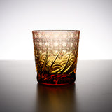 Yamada Glass - Crystal Glass Rock Glass - 漣 - Sazanami - Amber Red