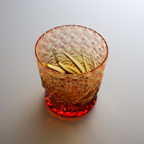 Yamada Glass - Crystal Glass Rock Glass - 漣 - Sazanami - Amber Red
