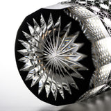 Yamada Glass - Crystal Glass Rock Glass -  縁繋ぎ - Asanoha - Black