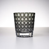 Yamada Glass - Crystal Glass Rock Glass -  縁繋ぎ - Asanoha - Black