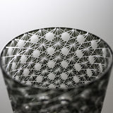 Yamada Glass - Crystal Glass Rock Glass -  縁繋ぎ - Asanoha - Black