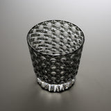 Yamada Glass - Crystal Glass Rock Glass -  縁繋ぎ - Asanoha - Black