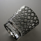 Yamada Glass - Crystal Glass Rock Glass -  縁繋ぎ - Asanoha - Black