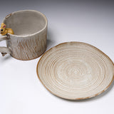 Yamano Usagi Handmade Rabbit White Cup and Saucer - Yellow Bunny / 山野うさぎ カップソーサー