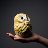 Shigaraki Ware Lucky Owl Ornament "Lemon" - 12 cm / 信楽焼