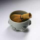 INOME Handmade Matcha Bowl - Celadon Green Rose : 青磁薔薇 / 小野 穣