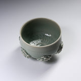 INOME Handmade Matcha Bowl - Celadon Green Rose : 青磁薔薇 / 小野 穣