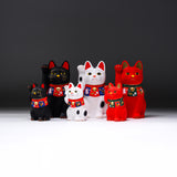 Seto ware Lucky Ornament - Beckoning Cat - Large Red / 縁起玩具