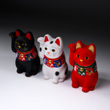 Seto ware Lucky Ornament - Beckoning Cat - Large White / 縁起玩具