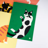 Kyoto Karasuma Roku-Hichido Handmade Post Card / 猫の切り絵 ポストカード