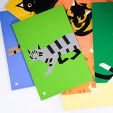 Kyoto Karasuma Roku-Hichido Handmade Post Card / 猫の切り絵 ポストカード