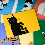 Kyoto Karasuma Roku-Hichido Handmade Post Card / 猫の切り絵 ポストカード