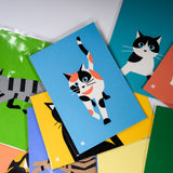 Kyoto Karasuma Roku-Hichido Handmade Post Card / 猫の切り絵 ポストカード
