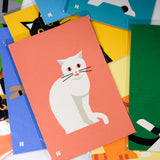 Kyoto Karasuma Roku-Hichido Handmade Post Card / 猫の切り絵 ポストカード