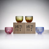 Yamada Glass - Crystal Glass Sake Cup - Sazanami / 漣 - Blue
