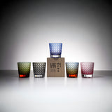 Yamada Glass - Crystal Glass Rock Glass -  縁繋ぎ - Asanoha - Red