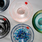 Kinsai Glass Sake Cup with Wooden Box - Moonlight / 金彩盃 月明かり