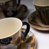 Hiroyuki Onuki - Engraving Flower Series - Cup and Saucer - Rose / 大貫博之 薔薇
