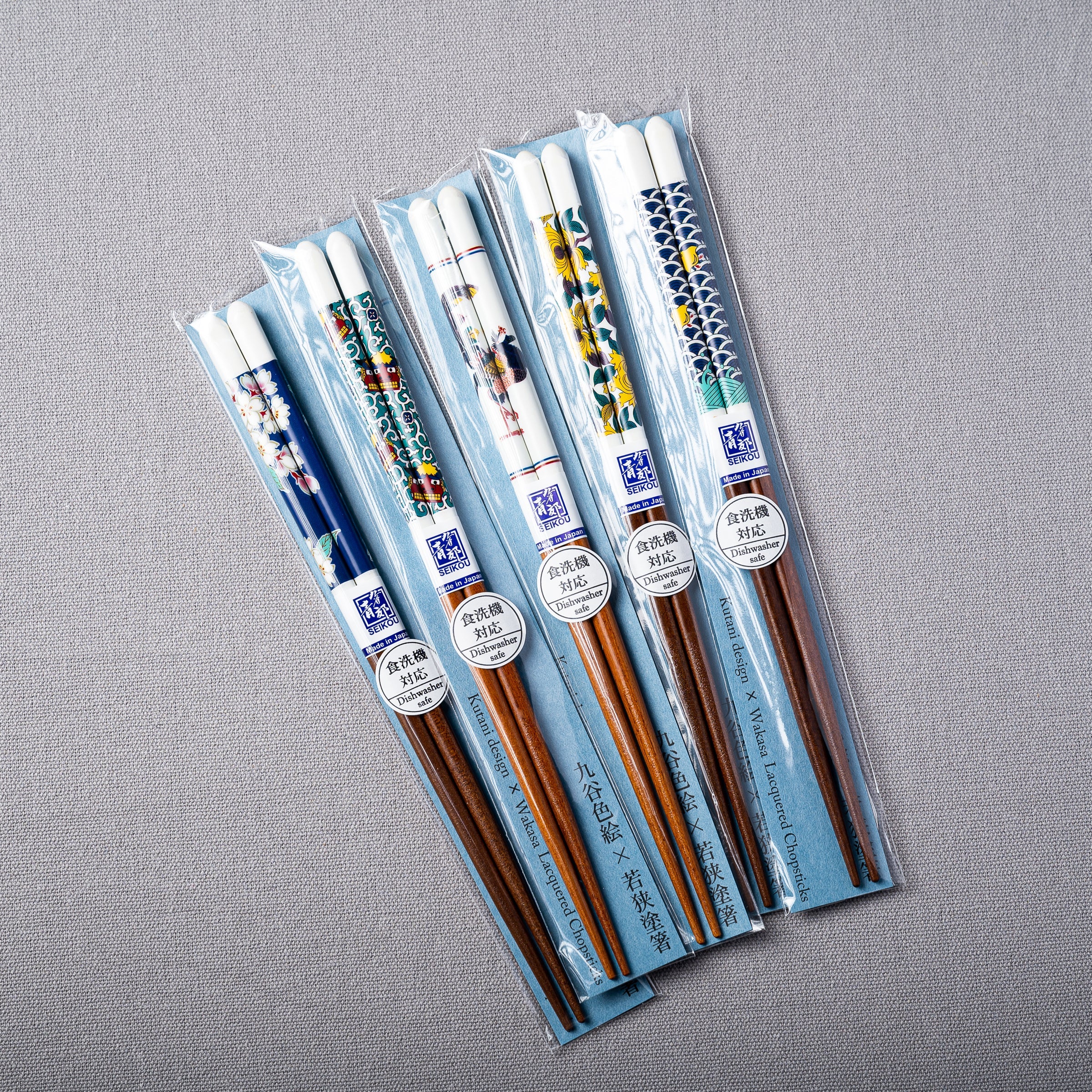 Kutani Design x Wakasa Lacquered Chopsticks - 5 Kinds / 九谷色絵×若狭塗箸