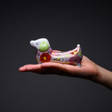 Kutani Ware Hanazume Ornament Dachshund - 7.5 cm / 九谷焼