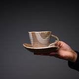 MARUKO Seto Ware Pair Mug Cup and Saucer Gift Set - Natural / 灶師ギフトセット