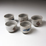 Kutani Ware Hand-made Pottery Sake Cup - Bream-B / 鯛の盃