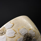 NISHIKAWA Kyo-Kiyomizu Ware Handmade Matcha Bowl - Cherry Flower / 京焼・清水焼き 抹茶碗