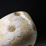 NISHIKAWA Kyo-Kiyomizu Ware Handmade Matcha Bowl - Cherry Flower / 京焼・清水焼き 抹茶碗
