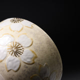 NISHIKAWA Kyo-Kiyomizu Ware Handmade Matcha Bowl - Cherry Flower / 京焼・清水焼き 抹茶碗