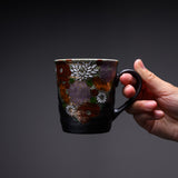 Kutani ware Pair Mug Cup - Hanazume Flower / 九谷焼 ペアマグカップ