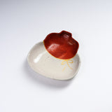 Zoho Kiln Hyotan Small Plate - Three Design Options - Red Signature / 蔵珍窯 瓢箪小皿