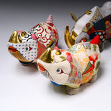 KOIKKO Hand-crafted Doll Ornament - Rhinoceros Small - Hikari / 幸一光 江戸木目込人形