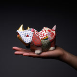 KOIKKO Hand-crafted Doll Ornament - Rhinoceros Small - Hikari / 幸一光 江戸木目込人形