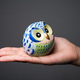 Kutani Ware Animal Ornament - Pair Owl / 九谷焼 ペア梟