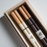 Japanese Chopstick Gift Set - Six Seasons Series - White and Brown