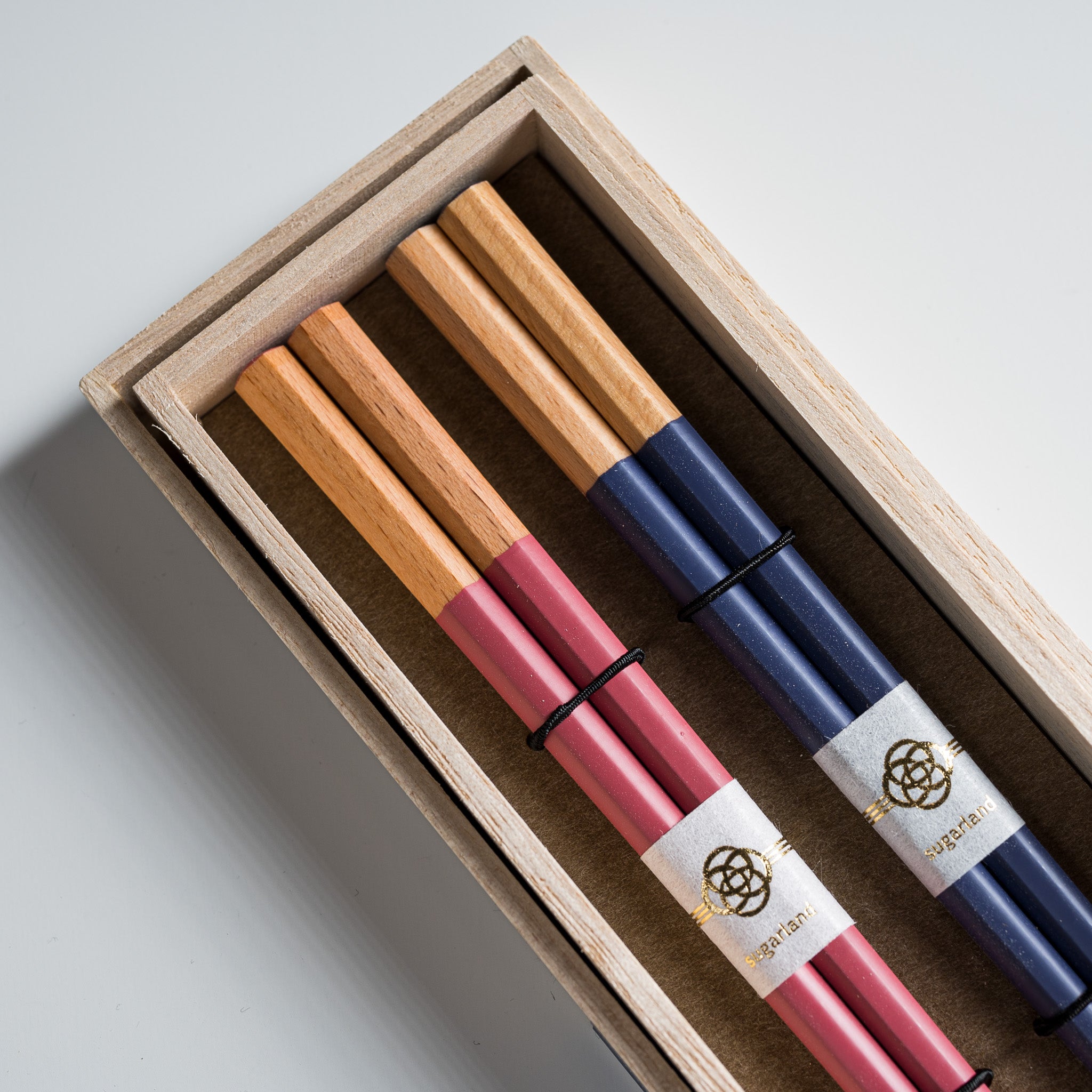 Japanese Chopstick Gift Set - Six Seasons Series - Red and Blue
