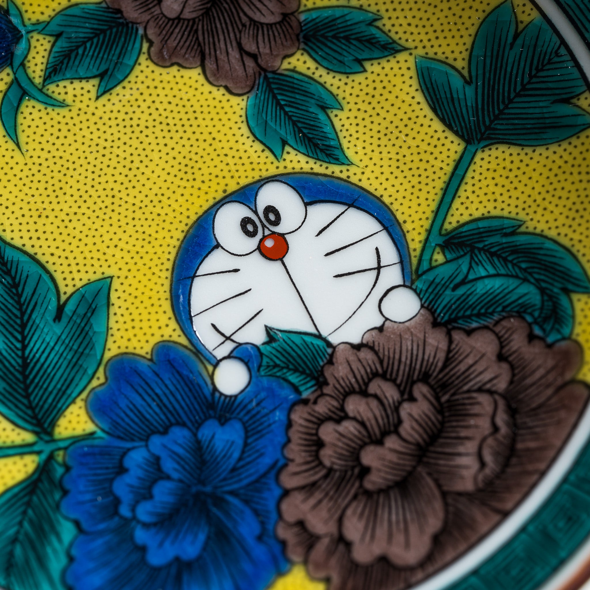 Kutani ware x Doraemon Round Plate - 12 cm - Yoshidaya style