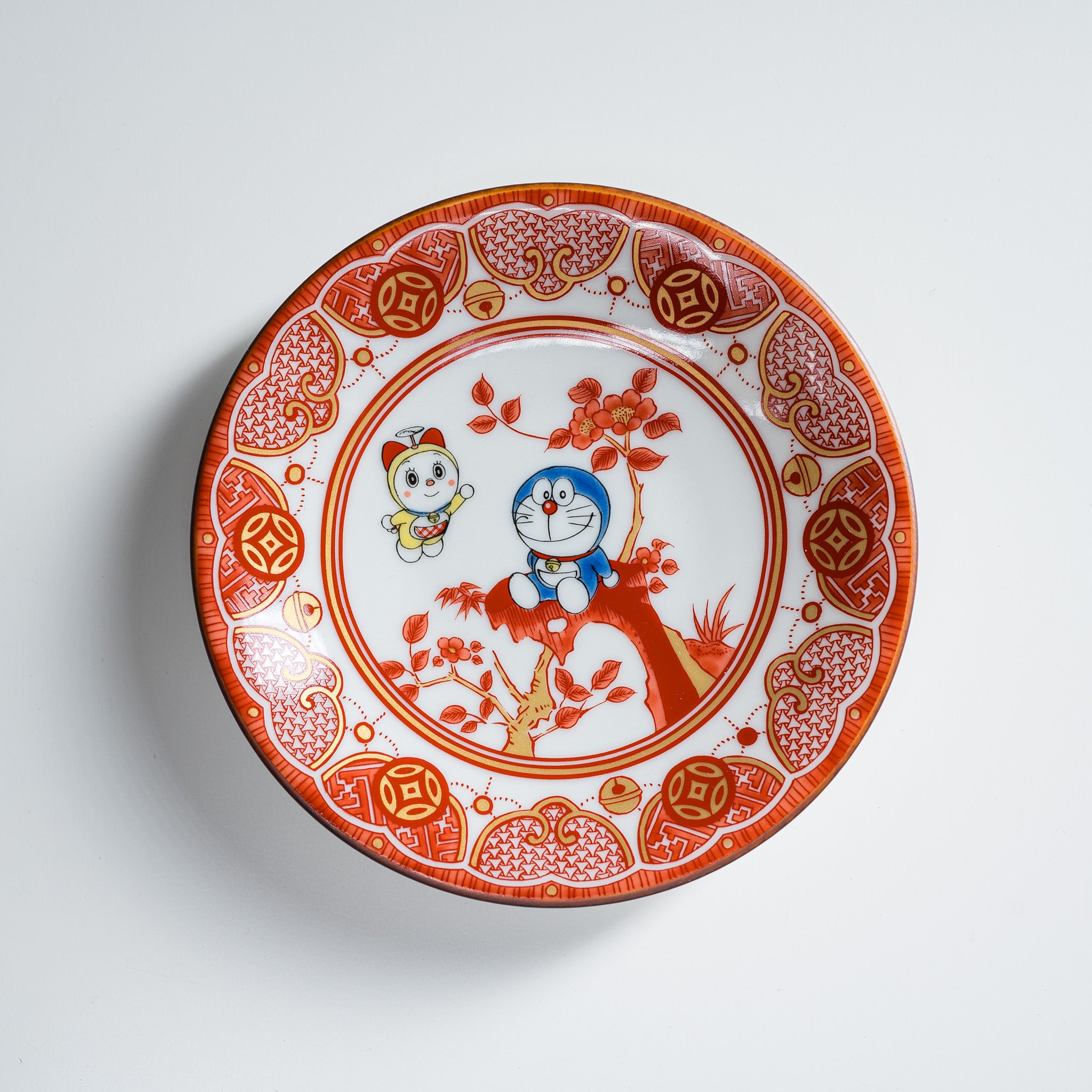 Kutani ware x Doraemon Round Plate - 12 cm - Edaya style