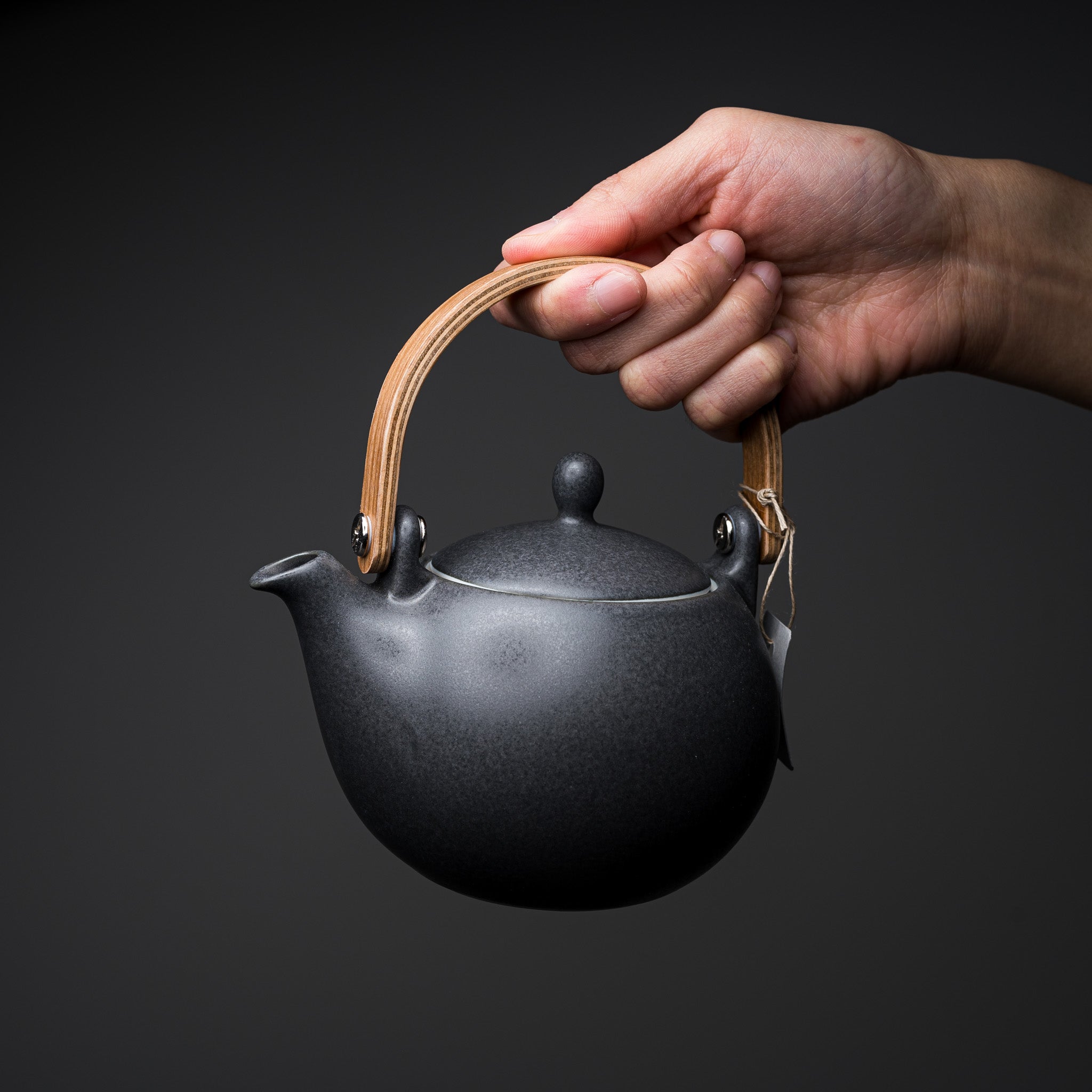Yui Wooden Handle Teapot 330ml - Black