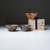 Bizen Pottery Sakazuki Sake Cup with Wooden Box - Sangiri / 備前焼 盃