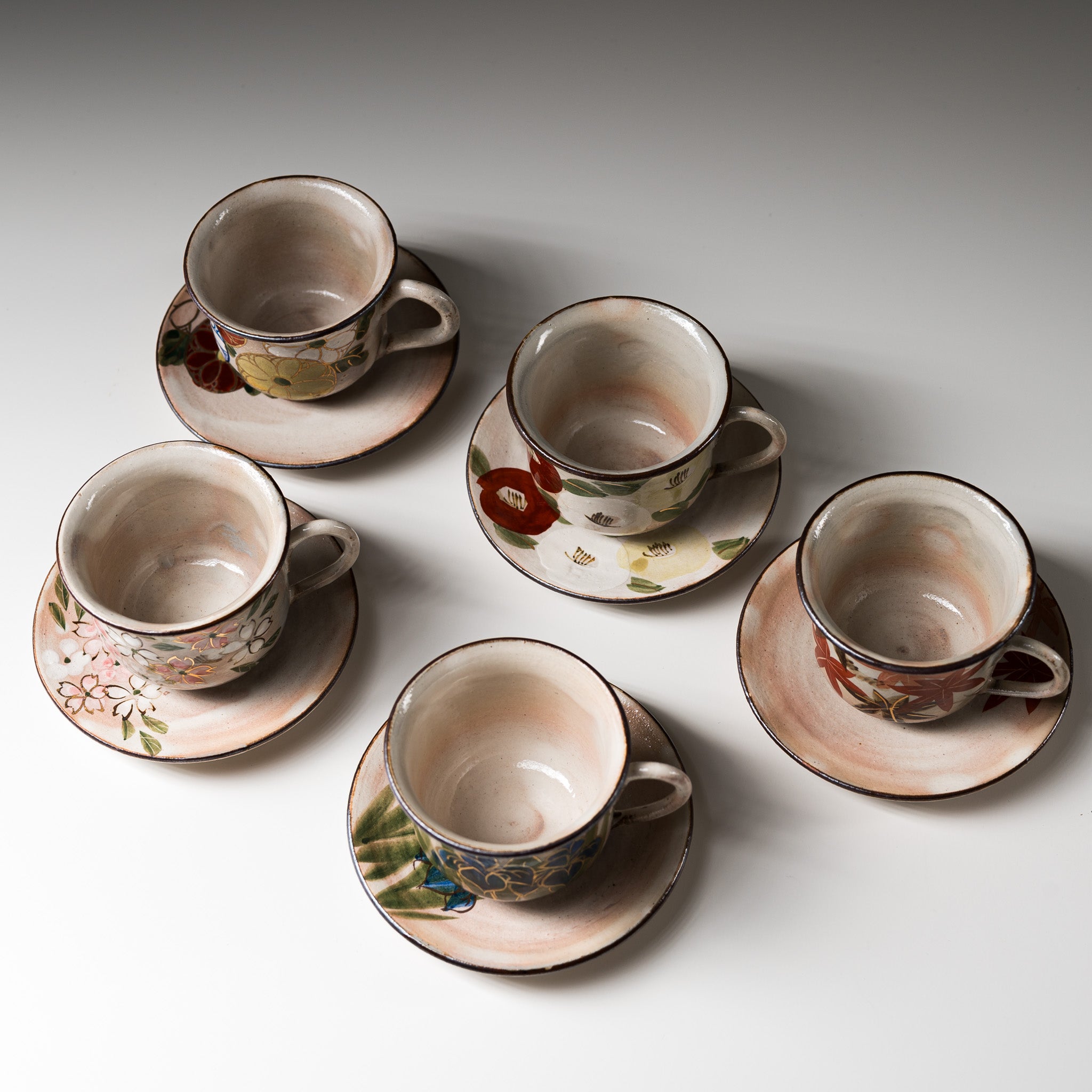 Kyo Kiyomizu Ware Hand made Mini Espresso Cup Set - Marguerite / 京焼・清水焼き