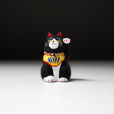 Handheld Lucky Ornament - Black Beckoning Cat - Kuro / 手乗り招き猫